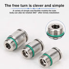 304 Stainless Steel Pneumatic Push-In Fitting POC-G, Internal Hex Quick Connector for Air and Gas Pipe Systems