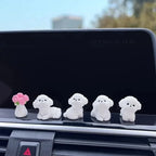 Luminous Cute Puppy Bichon Frise Small Ornaments Car Center Console Lighting Decoration Universal Cars Interior Accessories
