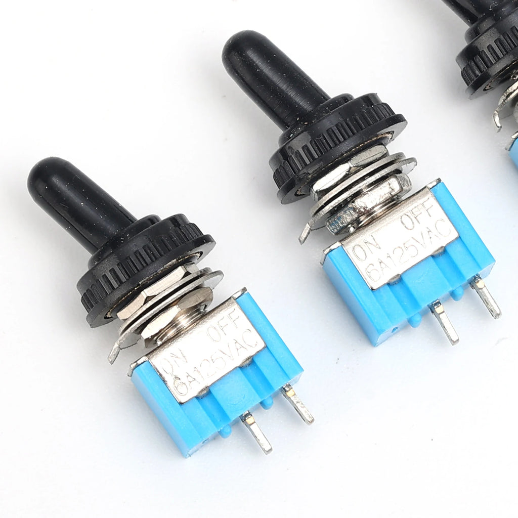 Mini Toggle Switch Waterproof Cap 2Pin 2 Position SPST ON OFF Latching Controller for Car Boat Marine Motorcycle Truck Dashboard