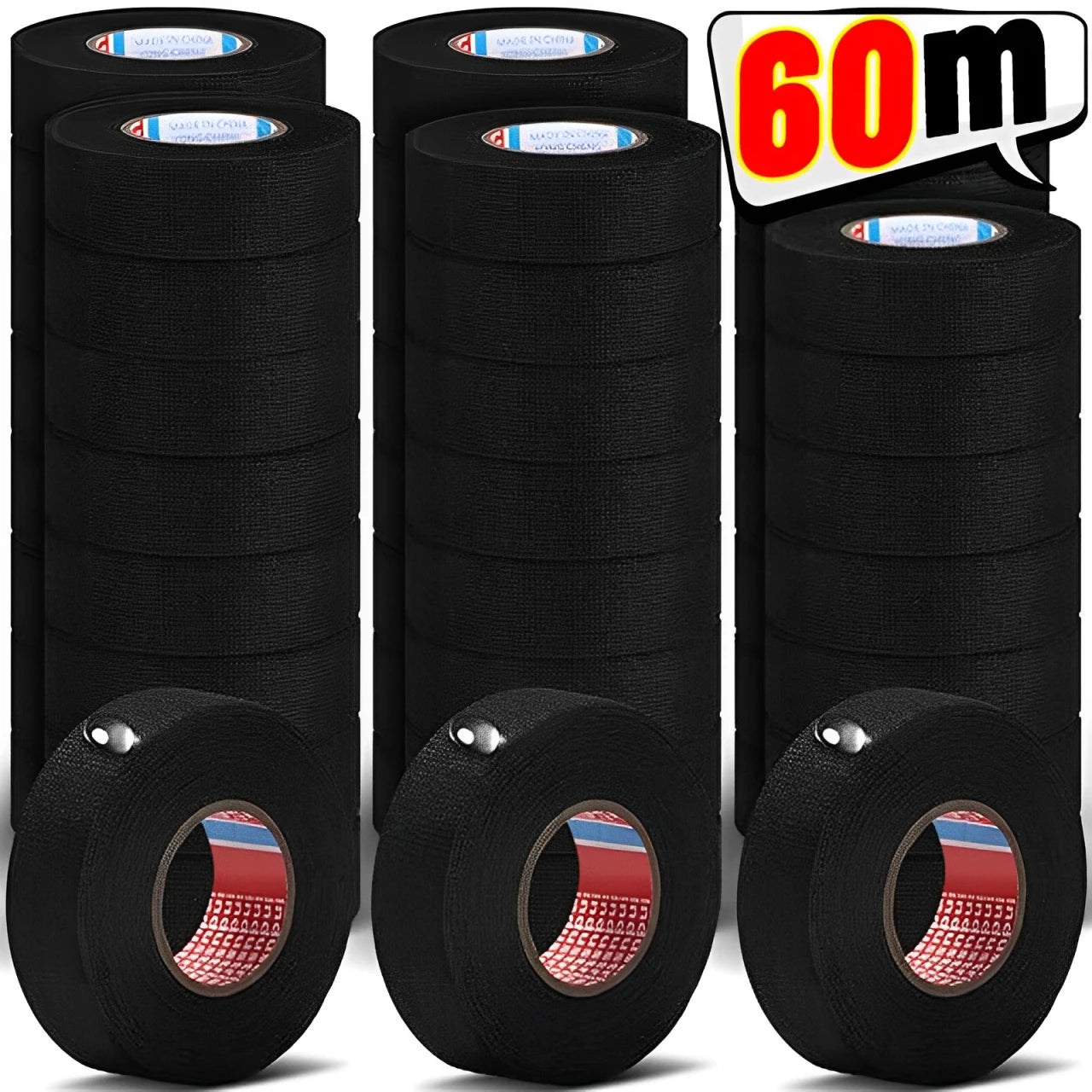 Electrical Insulating Tape Heat Resistant Harness Tape 8/15/19MM Car Cable Harness Wiring Loom Protection Waterproof Tape