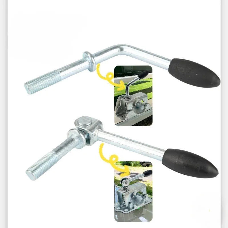 Manual Trailer Jack Hand Winch Handle FOR M12 Clamp Pipe Fitting For RV Professional Supplies Heavy Duty For Camper RV Trailer