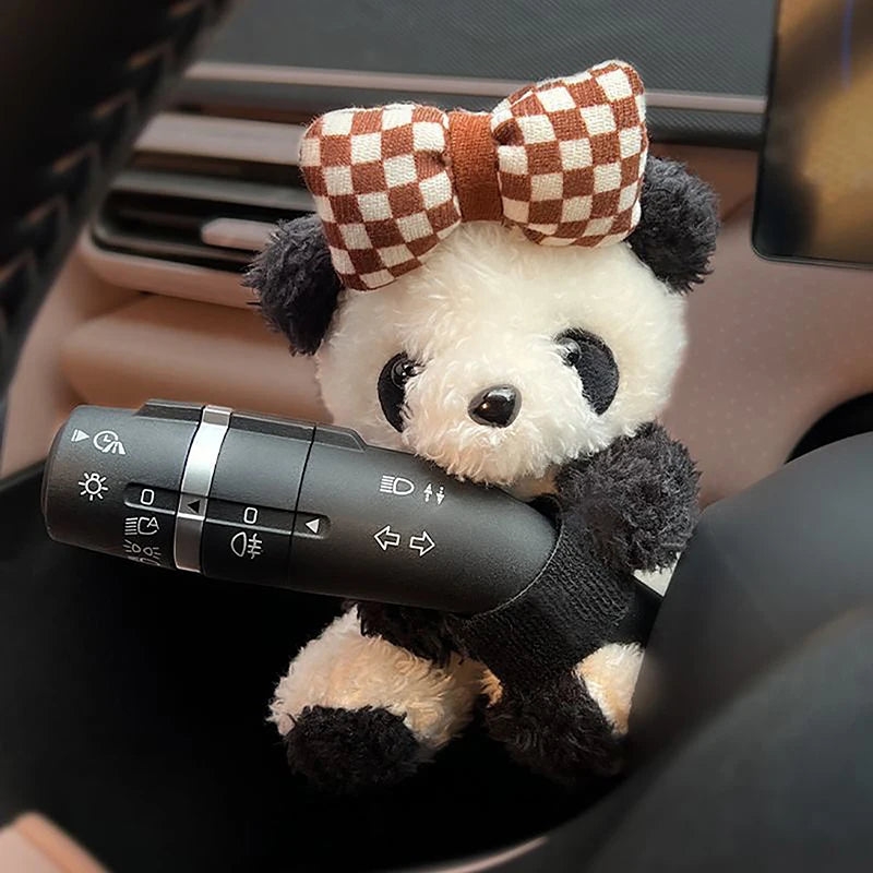 Plush Puppy Clutch Decoration Car Wiper Turn Signal Switch Decoration Cute Bowknot Dog Car Wiper Doll Interior Accessories