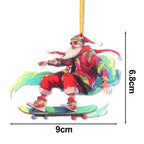 2024 New Christmas Car Pendant Rearview Mirror Pendant Keychain Pendant Fashion Cool Santa Claus Charm Decoration Accessories