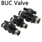 BUC Pneumatic Manual Valve - Straight Head Quick Coupling Steering Switch Manual Ball Valve for Air Hose (4mm,6mm,8mm,10mm,12mm)