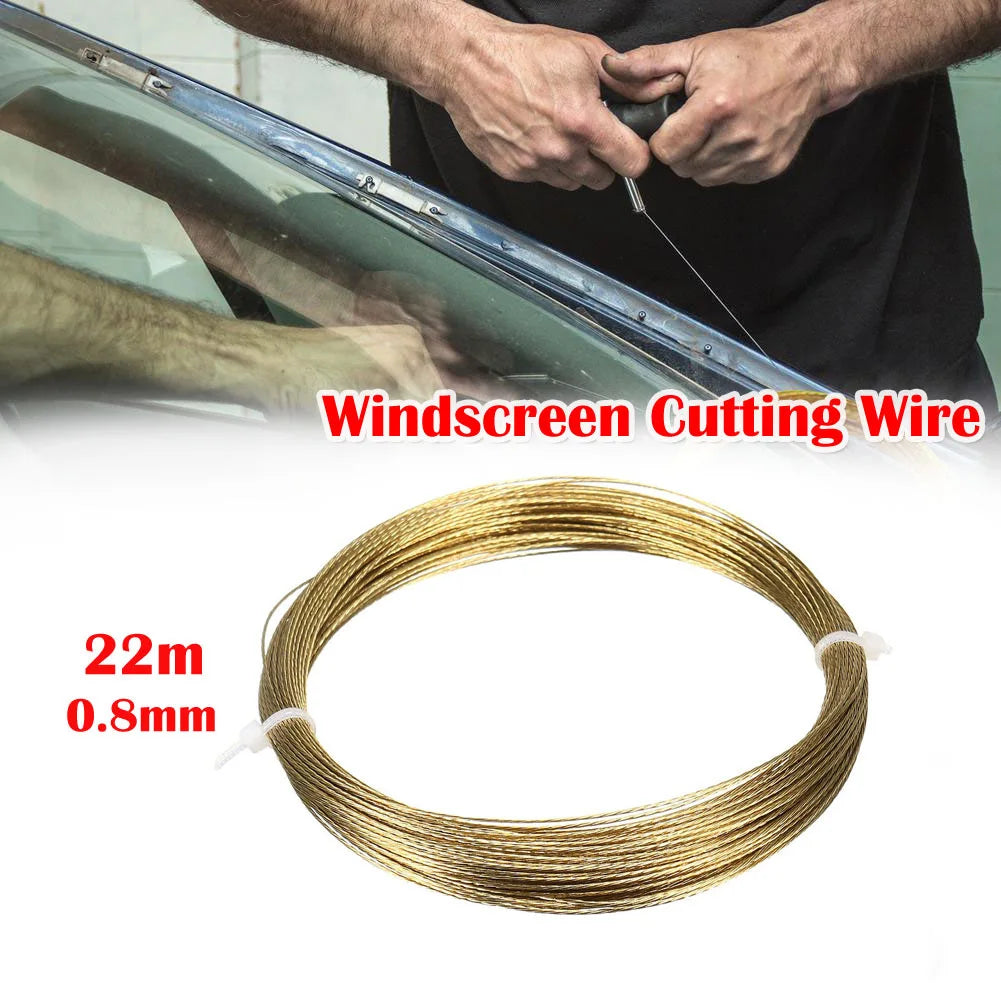 1 Pc 22m 0.8mm Car Windscreen Glass Cutting Cut Out Braided Removal Wire Car Window Cut Steel Wire Rope Glass Remover Tool