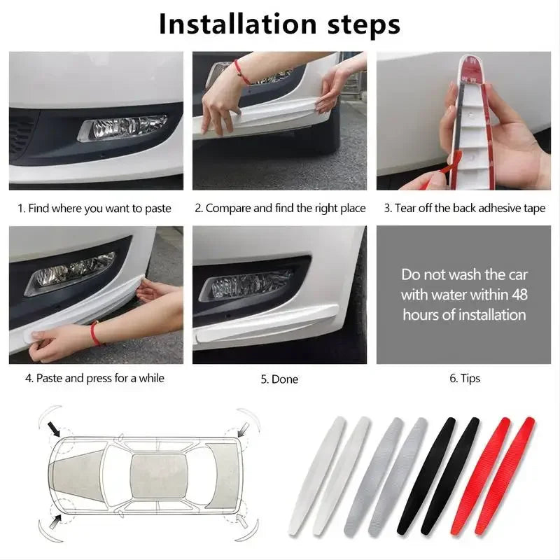 Car Bumper Protector Strip 6/4 PCS Guard Corner Protection Strips Scratch Protector Crash Anti Collision Auto Accessories amagi