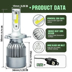 H7 Led H1 H11H3 H4 9005 9006 Lamp CANbus Headlight Bulb H13 9004 9007 880 Auto Fog Light Motorcycle 20000LM 6000K White Amagi