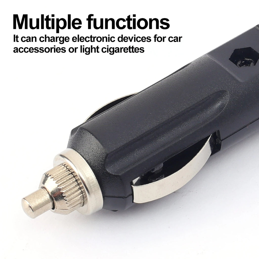 Car Cigarette Lighter Plug Male Adapter 12V 24V Replacement Connector LED Fused for Auto Truck RV Boat Power Supply Cable Head