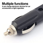 Car Cigarette Lighter Plug Male Adapter 12V 24V Replacement Connector LED Fused for Auto Truck RV Boat Power Supply Cable Head
