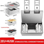 Hidden Inlaid Floor Socket: Ultra-thin Design with Built-in Multiple Power EU FR UN US AC Power Outlets and USB Charging Port