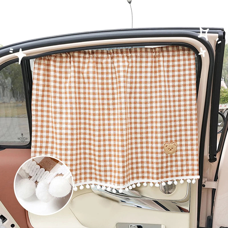 Suction Cup Curtain In The Car Window Sunshade Cover Cartoon Universal Side Window Sunshade UV Protection For Kid Baby Children
