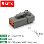 5Sets Deutsch DTP 2 Pin 4 Pin Gray Male Female Waterproof Electrical Auto Connectors Plug DTP06-2S DTP04-2P DTP06-4S DTP04-4P