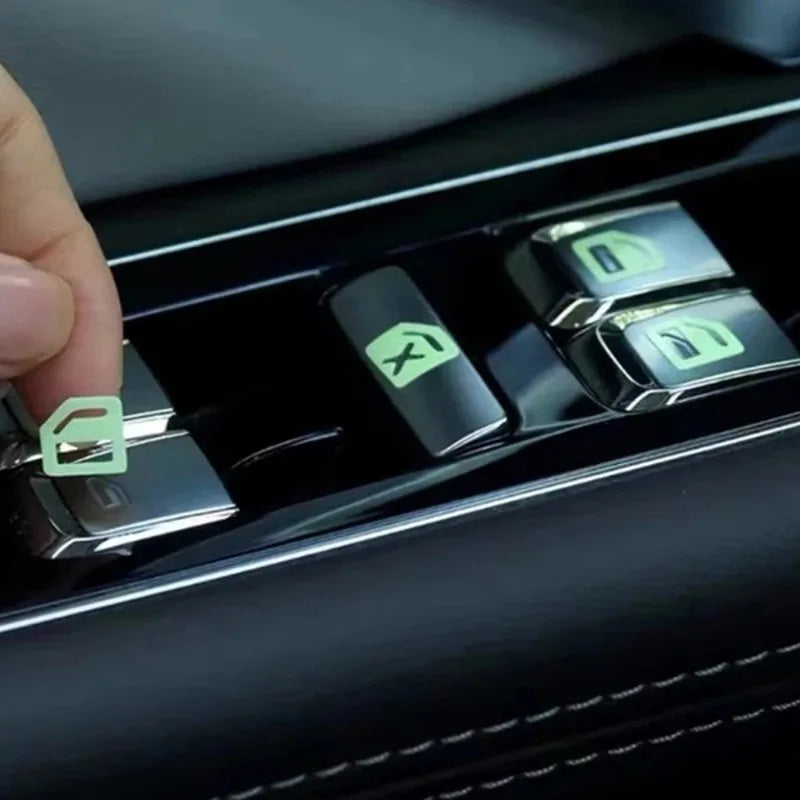 Car Control Switch Button Fluorescent Sticker Window Lifter Luminous Button Sticker Auto Interior Decal Decor Accessories 1-5PCS