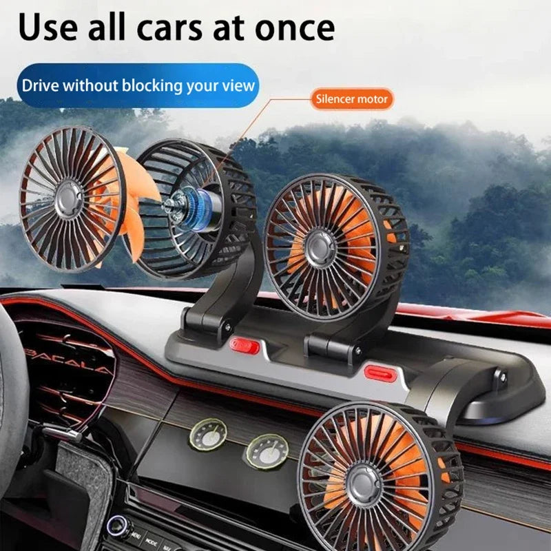 Motorcycle Special 5V 12V 24V Powerful Heads 360° Rotatable 2 Speeds Car SUV Truck BUS Van Mini Cooling Fan Amagi