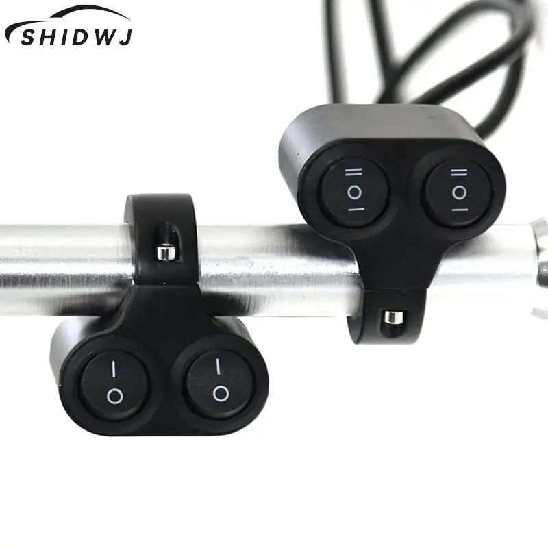 7/8" 22mm Aluminum Alloy 12V Motorcycle Handlebar Control Switch Dual Button Control Headlight Flasher Speaker Switch 2 Choice