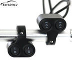 7/8" 22mm Aluminum Alloy 12V Motorcycle Handlebar Control Switch Dual Button Control Headlight Flasher Speaker Switch 2 Choice