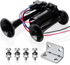 Super Loud 600DB Dual Trumpet Train Horns for Trucks 12V Stainless Steel Electric High Decibel Chrome Finished Car Speaker with
