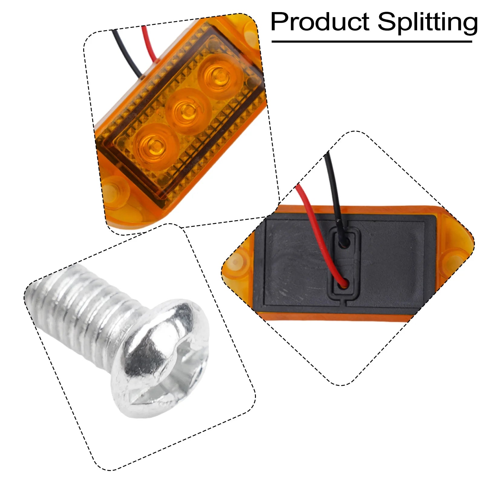 1PC LED Clearance Light Side Marker Truck Trailer Lorry Lamp Red White 12V 24V Oval Front Rear Clearance Indicator Lamp Car Part