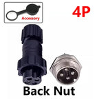 5/20Sets GX16 M16 QL16 16MM Aviation Plug&Socket:Male Female Docking Back Nut Panel Mounted Connector with 2/3/4/5/6/7/8/9 Pins