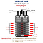 Fuse Box 6 Way Blade Fuse Block Holder Waterproof M5 Stud With LED Indicator Light For Auto Car Boat Turck Marine 12V 32V Amagi