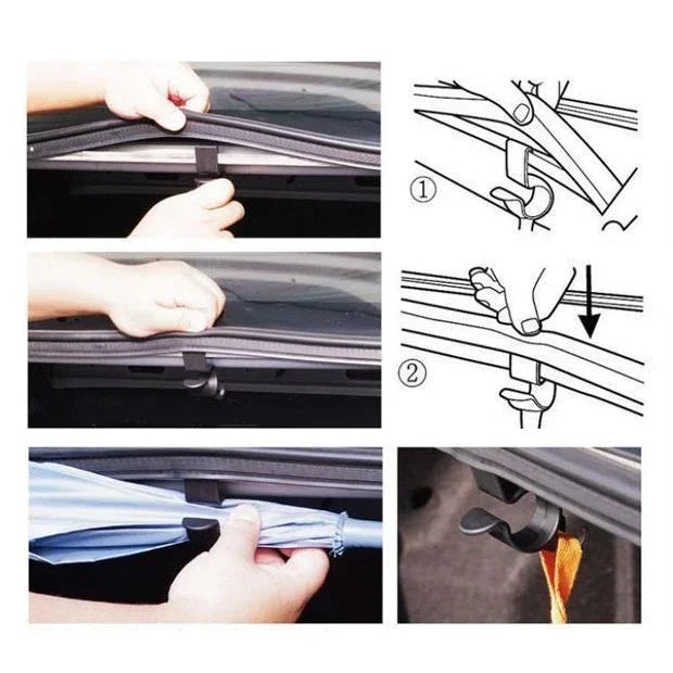 Universal Car Umbrella Holder 4/1pcs Trunk Hook Umbrella Mount Plant Towel Hook Auto Internal Storage Organizer Holders Tools