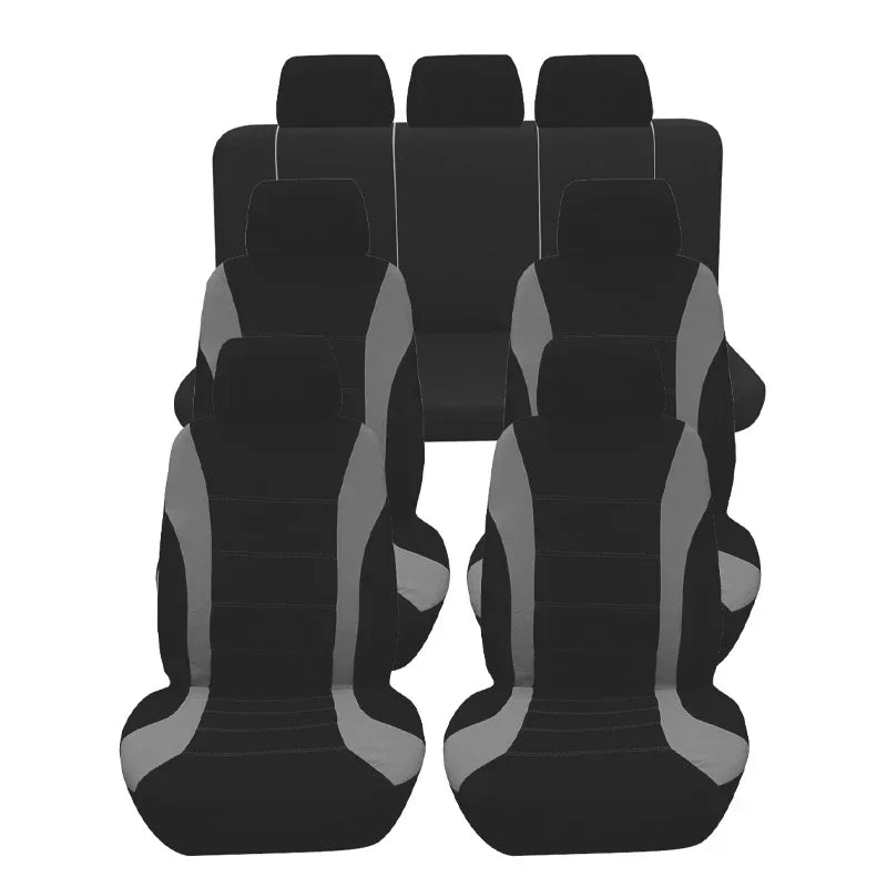 Auto Parts Car Seat Cover Polyester Fabric 5 Piece Set Four Season Universal Airbag Safe Truck Van Front/Rear Cushion amagi