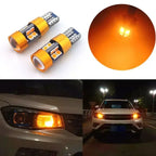 1 Pair Car T10 12V LED Signal Light Orange Amber Light Position Parking City Lights T10 168 194 2825 W5W 19SMD LED Bulb Amagi