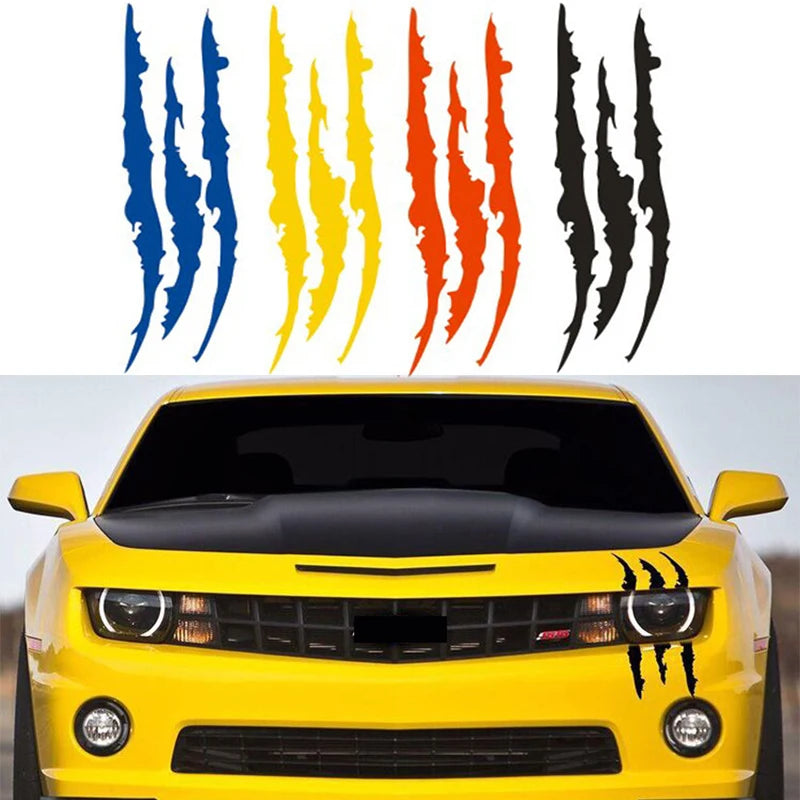 New 1pcs Claw Marks Headlight Decal Car Sticker Monster Claw Marks Car Headlight Stripes Scratch Vinyl Decal Universal For Most