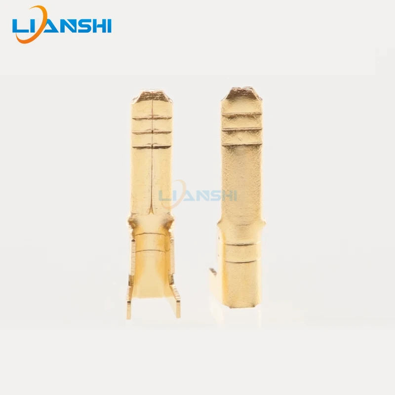 100pcs of 2.8 double-layer connectors, double-layer 0.8mm thick terminal blocks, 110 male connectors made of brass