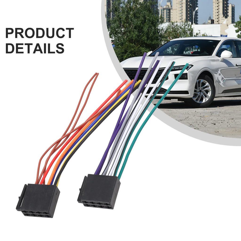 Universal Car Stereo Radio ISO Cable Adapter ABS Male Plug To Female Connector Wiring Harness