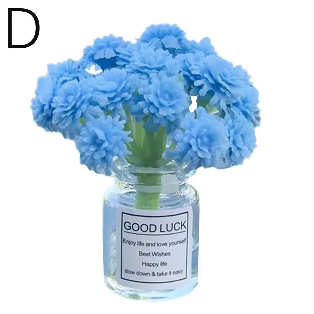 Car Interior Decoration Auto Dashboard Gadgets Ornament Cute Simulation Flowers Vase Sakura Gypsophila For Girl Woman Amagi