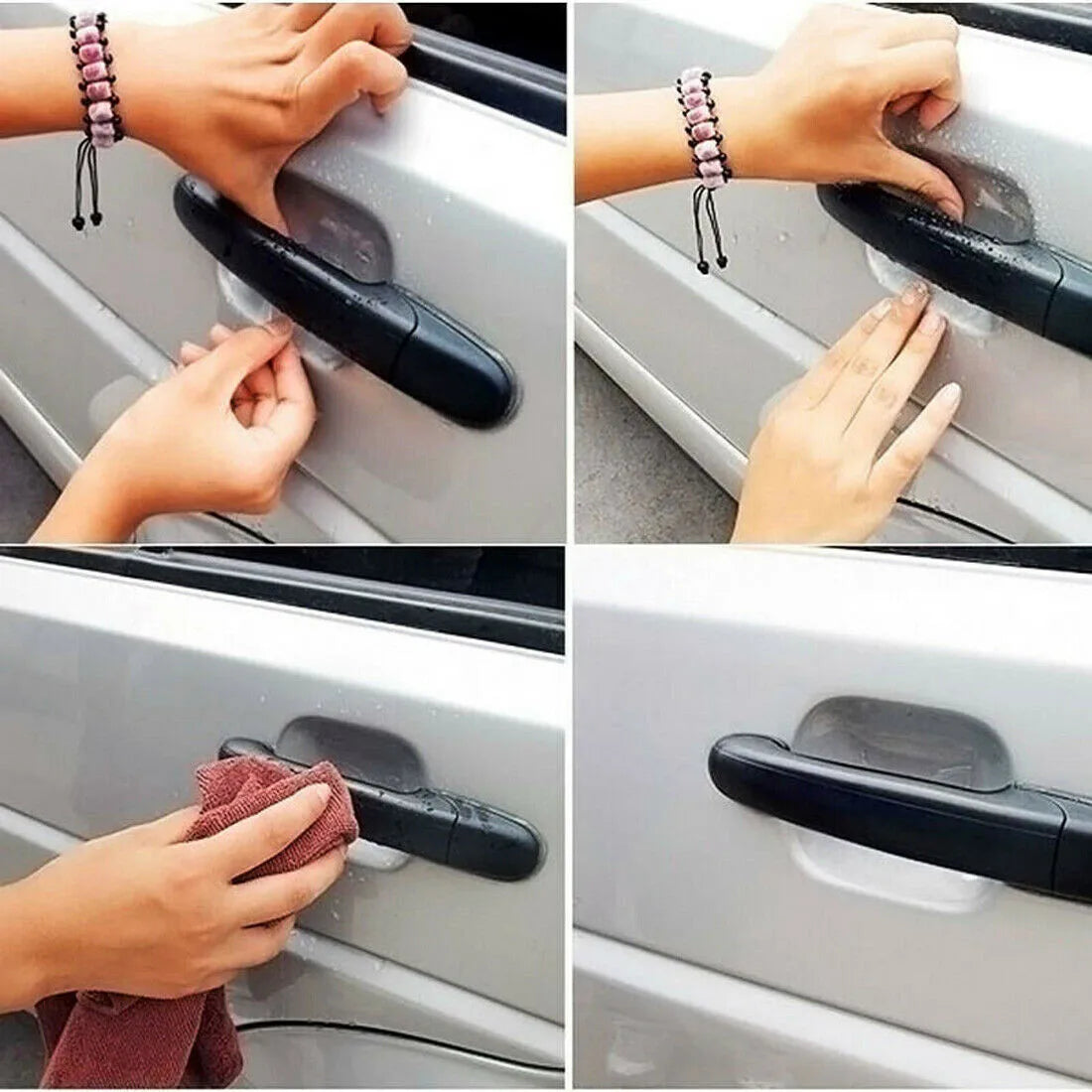 4Pcs Car Door Handle Invisible Film Scratch Decal Car Sticker Universal Car Handle Protection Film Styling Exterior Accessories