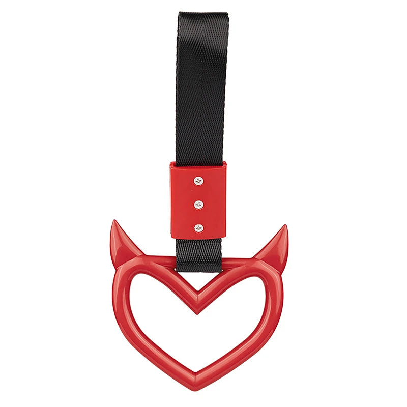 Colorful Car Tow Strap Tsurikawa Ring Heart JDM Train Bus Handle Hand Strap Styling Drift Charm Strap Auto Accessories