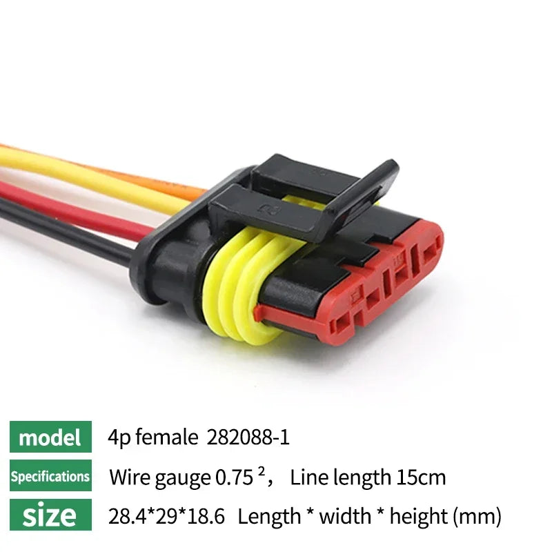 5/20/100 Sets HID 1/2/3/4/5/6 Pin Waterproof Auto Connector Kit with 15CM 18AWG Wire for Car/Truck Harness Wiring
