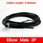 2m M8 Sensor Connector Cable, Straight & Right Angle Options, Male/Female, 3/4/5/6/8 Pin, Waterproof Molded Plug for Industry