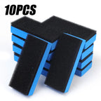 10X Car Sponge Block Cleaning Wax Polish Pad Tool Car Sponge Black Blue Double-Sided Sponge Hand Sanding Block Automotive Care