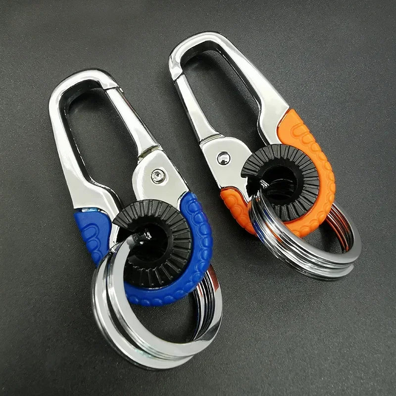 Men's Keychain Hook Stainless Steel Buckle Outdoor Carabiner Climbing Tool Double Ring Car Fishing Key Ring Car Amagi