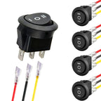 1/2PCS 12V Round Rocker Switch DC SPDT Circle Toggle Switch with Wires for Auto Marine Boat Switches Modified 3 Pin ON Off ON