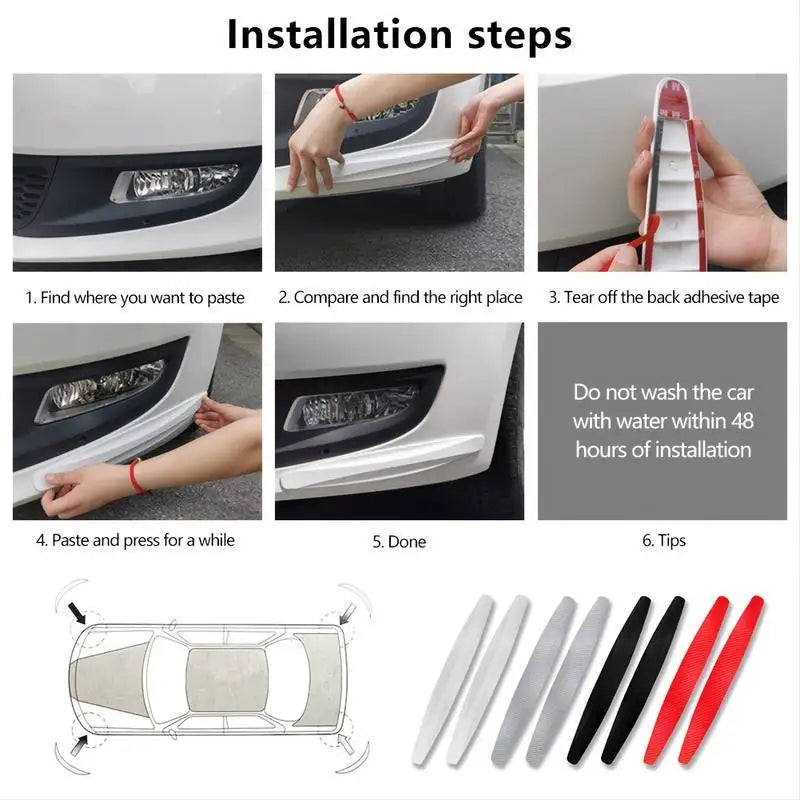 6/4 Piece Universal Front Rear Bumper Corner Protector Guard Car Anti-collision Protection Decoration Strip Car Accessories New