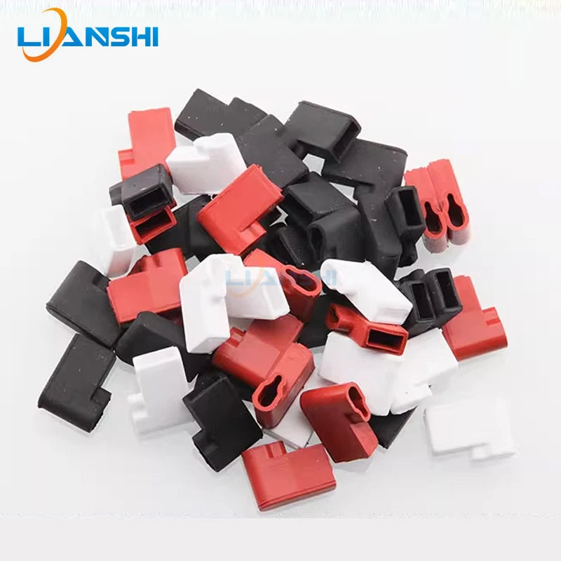 100pcs 4.8 Double wire elbow silicone sheath 187 elbow terminal sheath high temperature resistant 4.8 elbow flag spring sheath