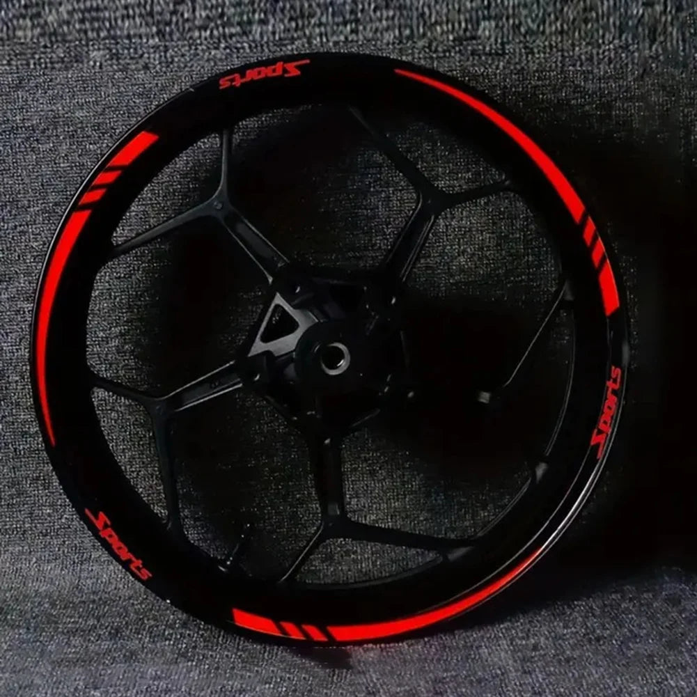 12pcs Motorcycle Bicycle Wheel Rim Stripe Wheel Decal Tape Sticker 18-21 Inch Sport Reflective Rim Tape Tire Stickers