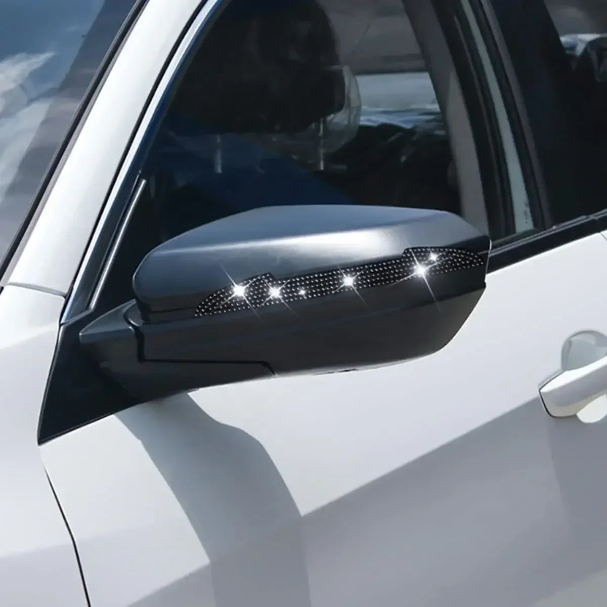 Bling Rhinestone Car Door Handle Scratch Protectors Suitable For All Cars Vehicles SUVs Side Mirrors Car Door Edge Guards Amagi