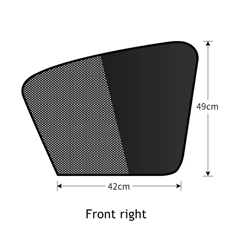 1pc Magnetic Car Side Window Sun Shade Cover Block Visor Mesh Shield UV Block Sun Shade Protection Black Auto Accessories