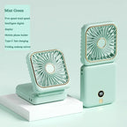 Foldable Mini Fan Portable Desk Fan with Phone Stand USB Rechargeable Handheld Fan for Outdoor Travel Camping Hanging Neck Amagi