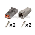 2 PIN Connector Waterproof 2.3mm Series Male Female Connectors Wiring Harness Housing Cable Socket DTP04-2P DTP06-2S