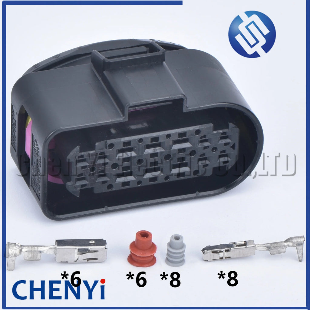 1 set 14 Pin LED light lamp wire socket automotive waterproof connector 1.5/2.8 wiring connector 3C0973737 3C0973837 6189-7103