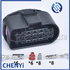 1 set 14 Pin LED light lamp wire socket automotive waterproof connector 1.5/2.8 wiring connector 3C0973737 3C0973837 6189-7103