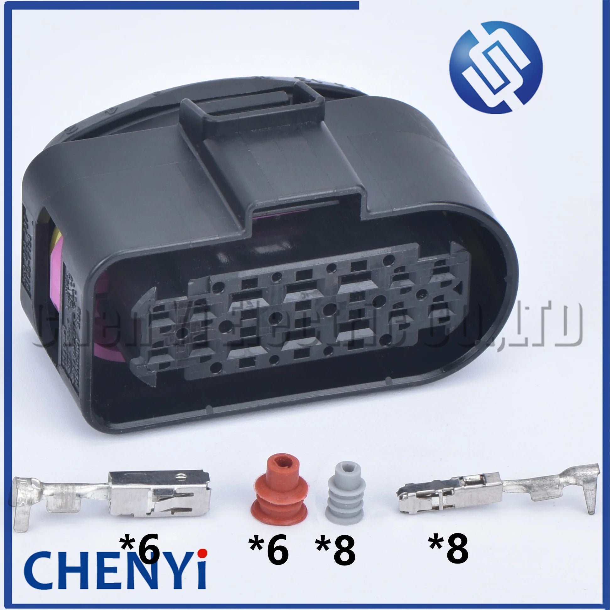 1 set 14 Pin LED light lamp wire socket automotive waterproof connector 1.5/2.8 wiring connector 3C0973737 3C0973837 6189-7103