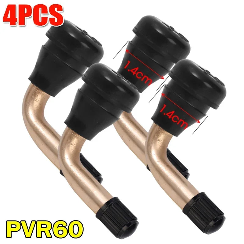 Motorcycle 45° Bent Type Valve Stem for Bike Tubeless Tire Rubber PVR Aluminum Alloy Anti-Corrosion Car Tire Repair Parts 2-4PCS