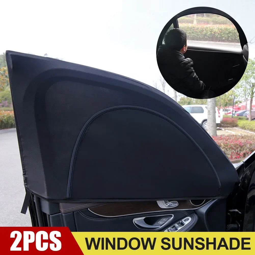 2pcs Car Window Shade Side Window Sun Tools Vehicle UV Protect Shield Mesh Mosquito Cover Breathable Protection Privacy Sunshade
